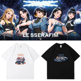 KPOP Cartoon Printed Short-sleeved T-shirt Cotton Top