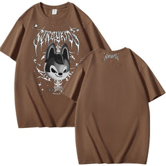 Evil Wolf Chan Print Summer Short Sleeve T-shirt