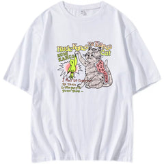 Yeri Cat Graphic Short-sleeved T-shirt