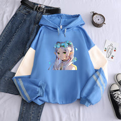 Versatile Women's Anime Printed Casual Hoodie