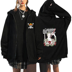 Unisex Anime Printed Casual Zipper Sports Hoodie
