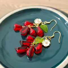 Pomegranate Seeds Pendant Earrings