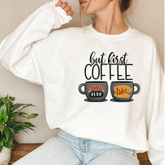 Lovely Girls' But First Coffee Casual Sweatshirt