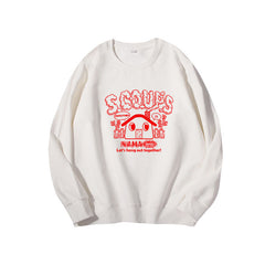 Cartoon Kpop Printed Round Neck Pullover Sweatshirt
