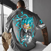 Men's Goku Print Cotton Loose T-Shirt