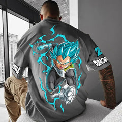 Men's Goku Print Cotton Loose T-Shirt