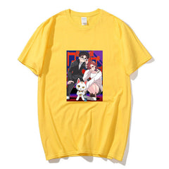 Casual Dandadan Print Sports Round Neck T-shirt