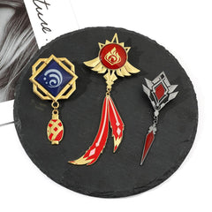 Trendy Game Metal Badge Brooch Pendant Set