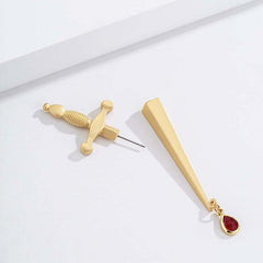 Long Sword Pendant Earrings