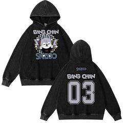 Vintage SKZ Number Washed Hoodie Top