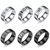 Anime Logo Stainless Steel Laser Ring