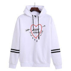 Women's Loose Striped Pullover Hoodie
