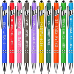 10 Funny Metal Press Ballpoint Pen Set