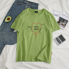Casual Letter Print Loose Short-sleeved T-shirt