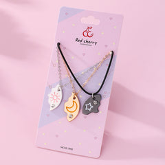 Star Moon Sun Splicing Pendant Necklace