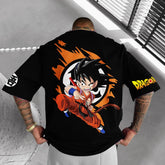 Men's Goku Anime Print Cotton T-shirt