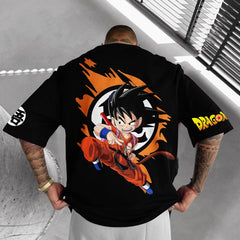 Men's Goku Anime Print Cotton T-shirt