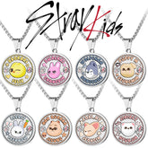SKZ Round Pendant Stainless Steel Necklace