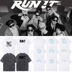 SKZ World Tour RUN IT Printed Short-sleeved T-shirt