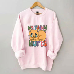 My Tummy Hurts Cat Crew Neck Sweatshirt
