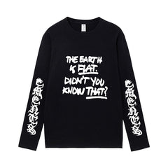 The Earth Is Flat Loose Long-sleeved T-shirt