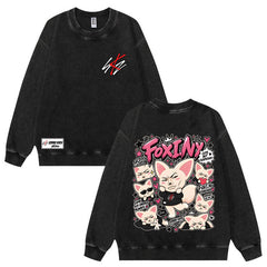 Funny SKZ Graphic Crew Neck Wash Sweatshirt
