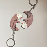 Creative Wooden Otter Couple Key Ring