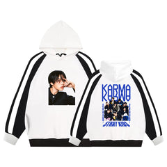 Unisex Kpop Album Fleece Color Block Hoodie