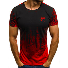 Men's Spider Graphic Print Sports Slim Fit T-shirt