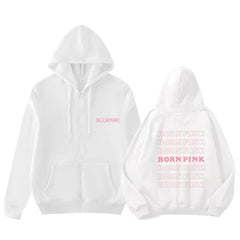 Unisex Blink BORN PINK Hooded Zipper Jacket