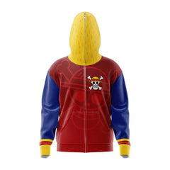Luffy Anime 3D Printed Hooded Zipper Casual Coat