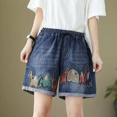 Women's Wide-leg Thin Denim Shorts