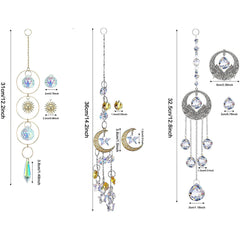 Pack of 3 Crystal Suncatcher Lighting Pendant