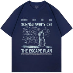 Creative Schrödinger's Cat Print Short-sleeved Cotton T-shirt