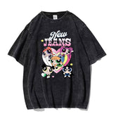 Trendy NJZ Rabbit Cotton Washed T-shirt