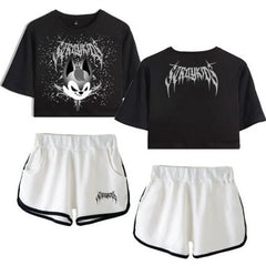 SKZ Women's Short-sleeved Crop Top Shorts