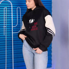 KPOP Letter Printed Color Block Hoodie