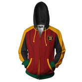 Robin 3D Printed Zipper Cosplay Hoodie