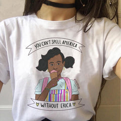 Women's Tv Pattern Print Crew Neck T-Shirt