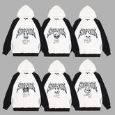 Black and White KPOP Doll Printed Hoodie