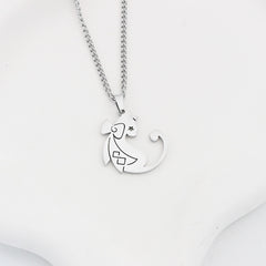 Cute Cartoon Game Cat Stainless Steel Necklace with Keychain