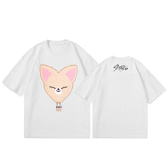 Unisex Kpop Cartoon Pattern Casual T-shirt