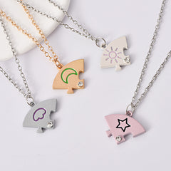 Colorful Sun Moon Cloud Star Matching Necklace