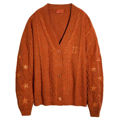 TS Stars Embroidered Orange Cardigan
