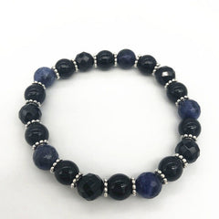 Kpop Fashion Black Agate Beaded Bracelet