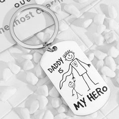 DADDY IS MY HERO Creative Cartoon Keychain