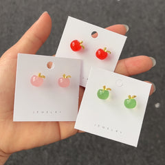 Cherry Apple Stud Earrings