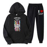 Unisex Swift City Graphic Printed Casual Hoodie Pants Set
