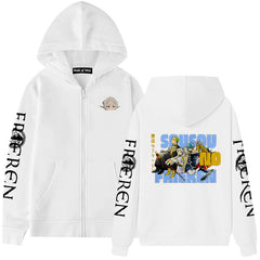 Unisex Anime Graphic Print Zipper Hoodie