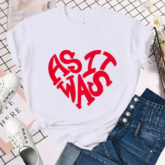 Casual Letter Print Loose Women's T-Shirt